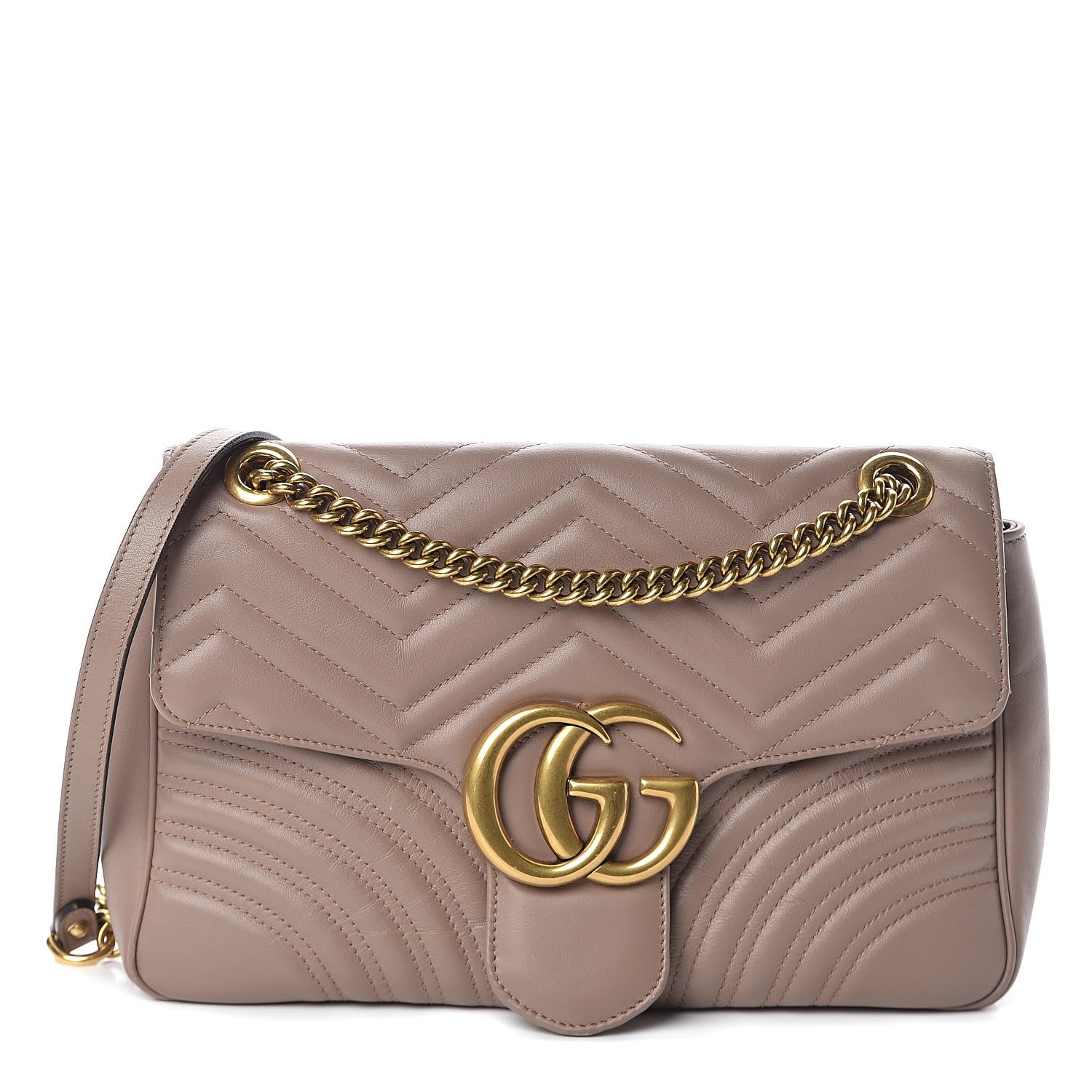 Gucci Calfskin Matelasse Medium GG Marmont Shoulder Bag Porcelain Rose 2 of 10
