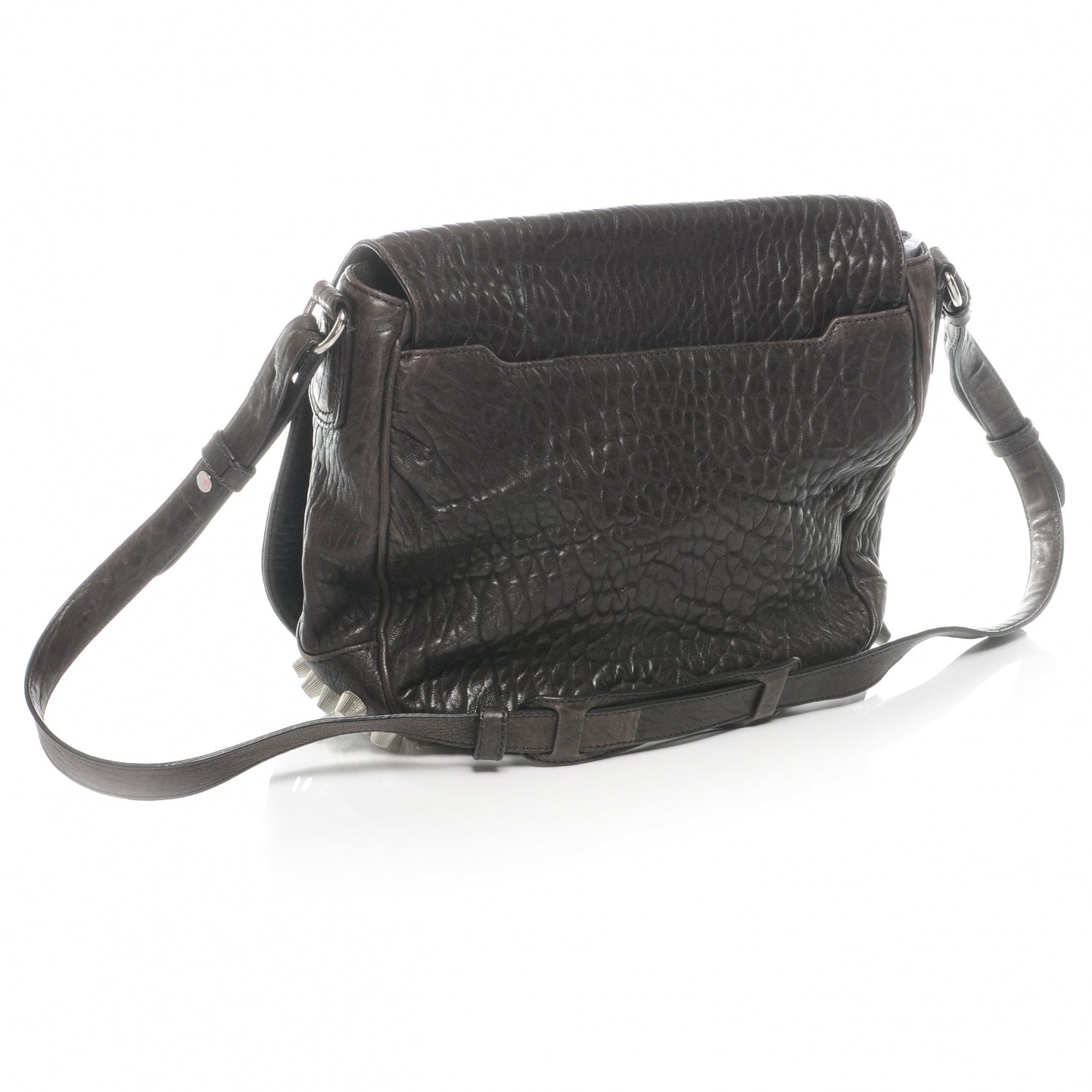 Alexander Wang Textured Lambskin Lia Sling Messenger Bag Grey 3 of 7