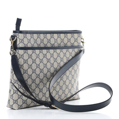 Gucci GG Plus Monogram Medium Flat Messenger Bag Navy 3 of 13