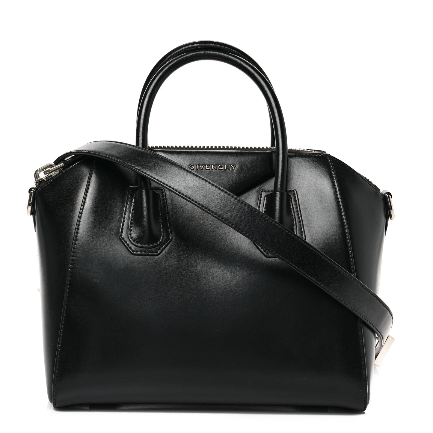 Shiny Lord Calfskin Small Antigona Black