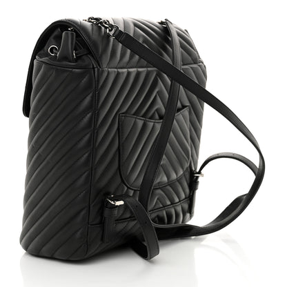 Chanel Calfskin Chevron Quilted Large Urban Spirit Backpack Black 3 of 11