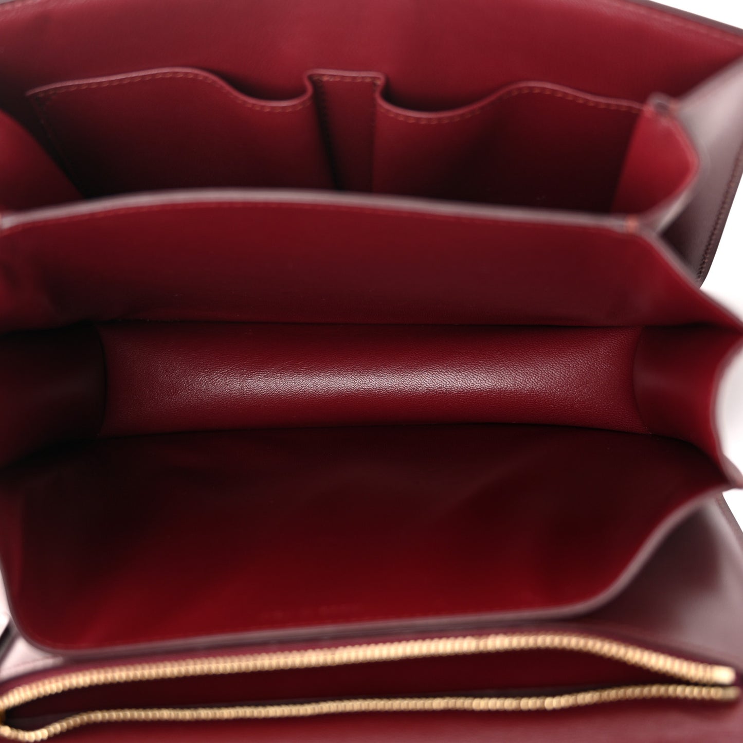 Box Calfskin Medium Classic Box Flap Bag Burgundy