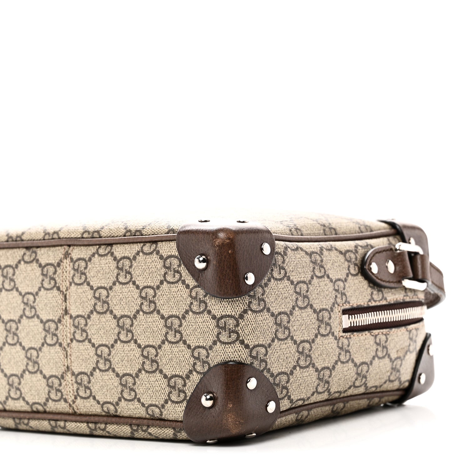 Gucci GG Supreme Monogram Textured Calfskin Square Messenger Bag Beige Ebony New Acero 10 of 11