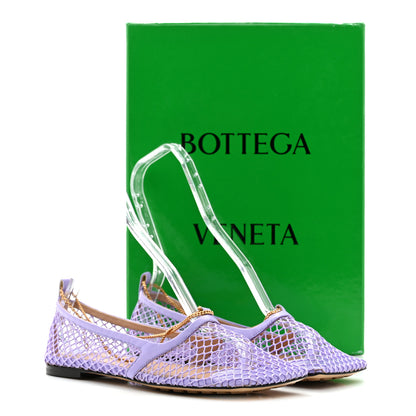 Bottega Veneta Mesh Calfskin Chain Stretch Ballerina Flats 37 Amethyst 9 of 9