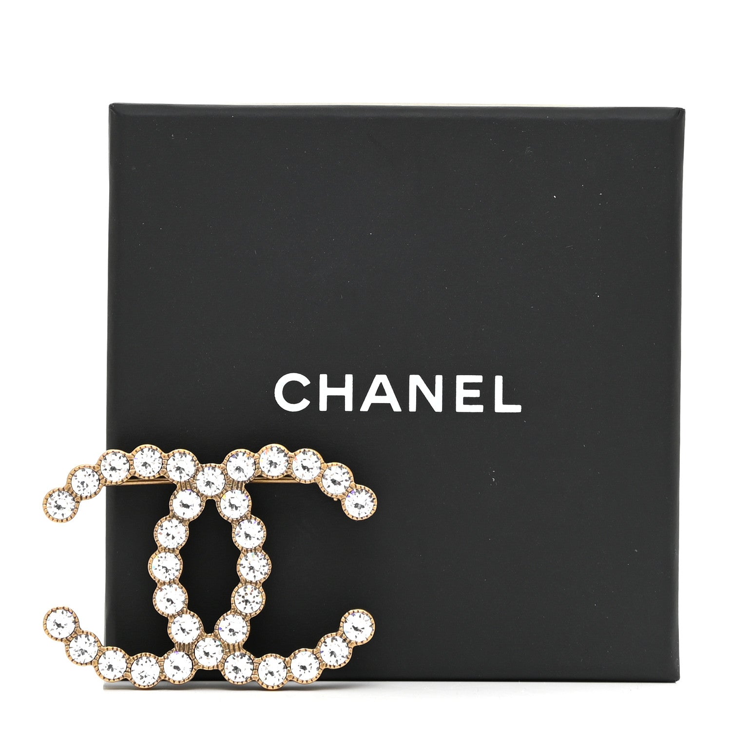 Chanel Crystal CC Brooch Light Gold 6 of 6