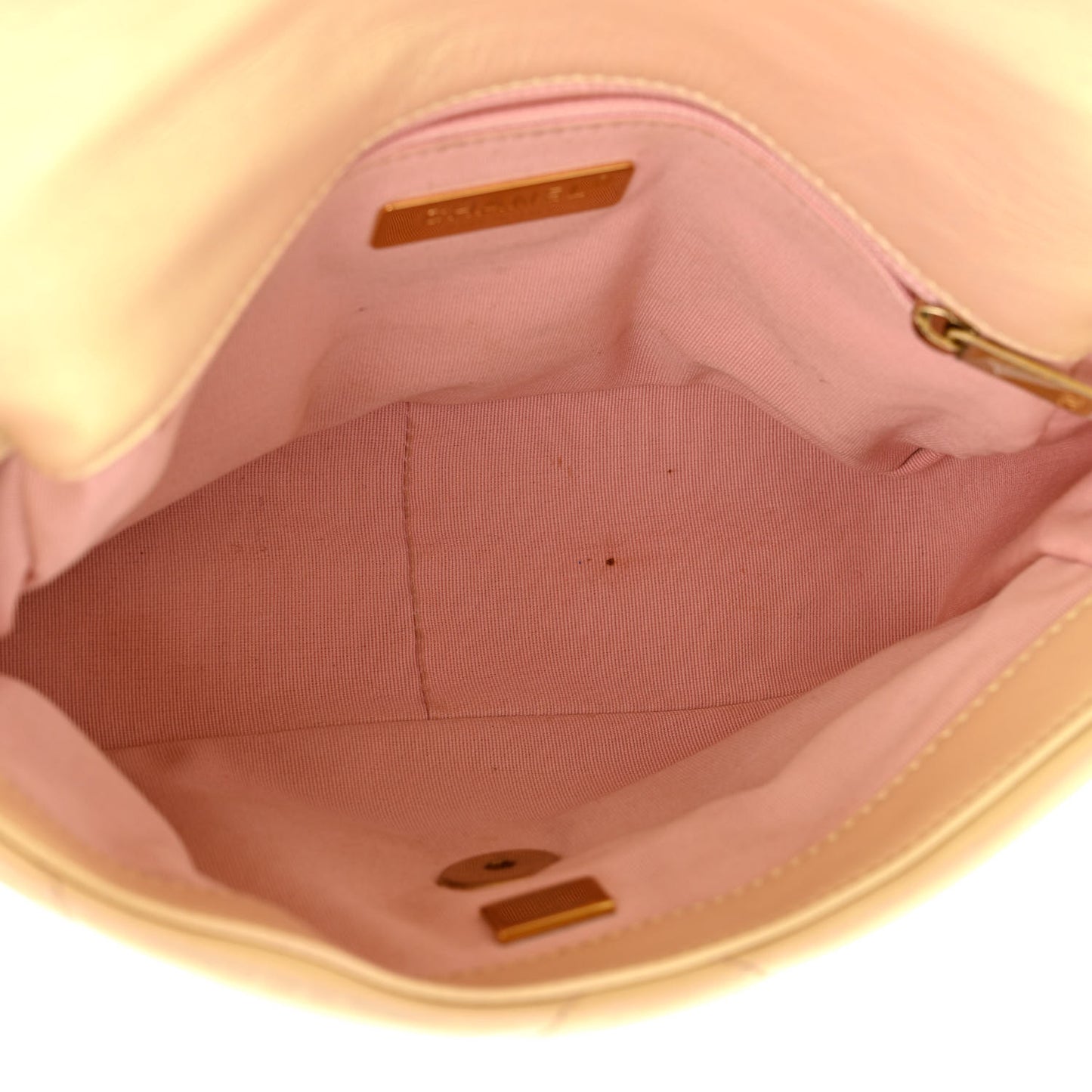Iridescent Lambskin Quilted Medium Chanel 19 Flap Pink