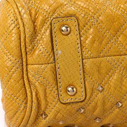 Marc Jacobs Python Embossed Calfskin Quilted Studded Stam Yellow 15 of 21