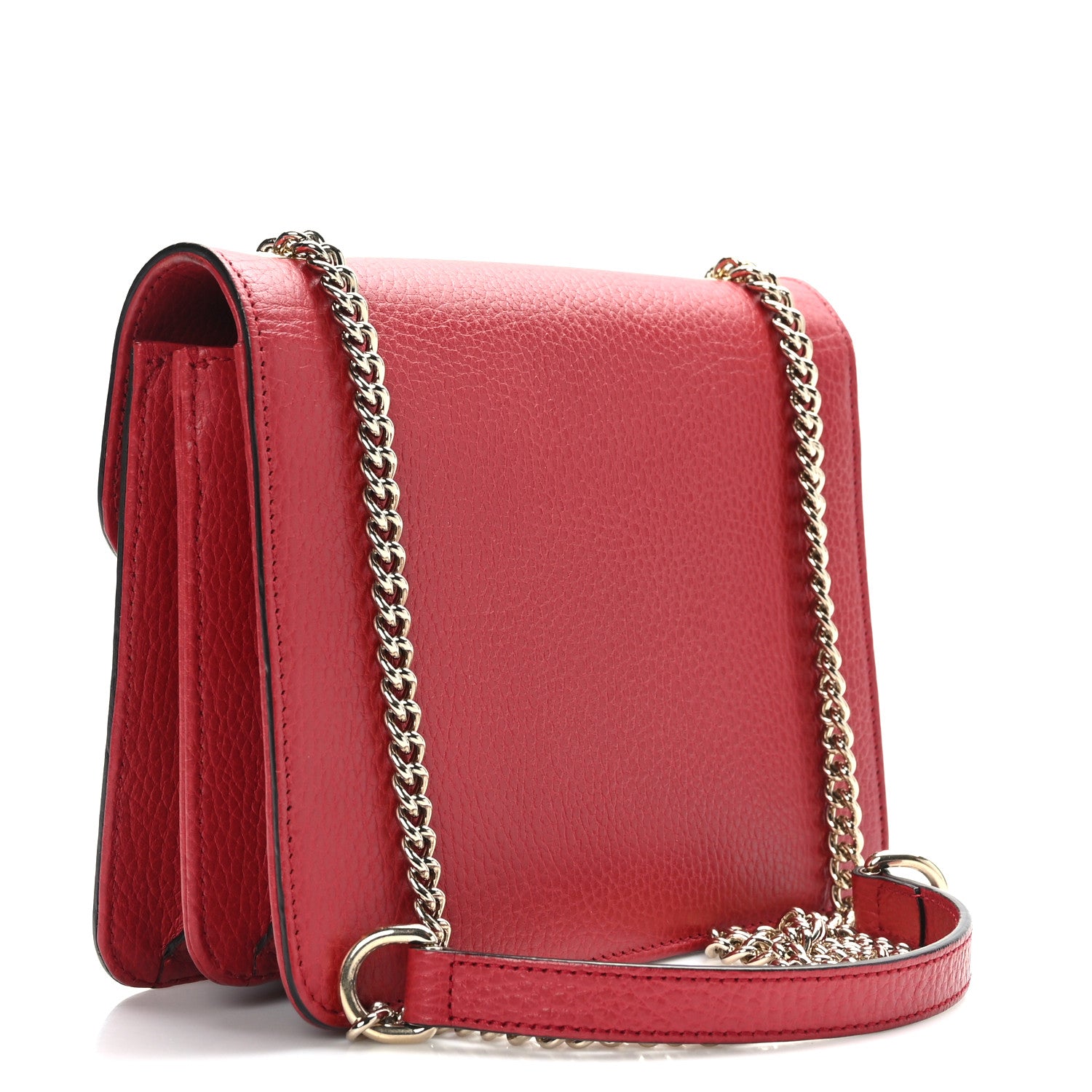Gucci Dollar Calfskin Small Interlocking G Shoulder Bag Red 3 of 10
