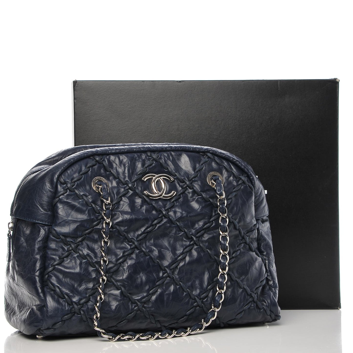 Calfskin Ultra Stitch Bowler Navy