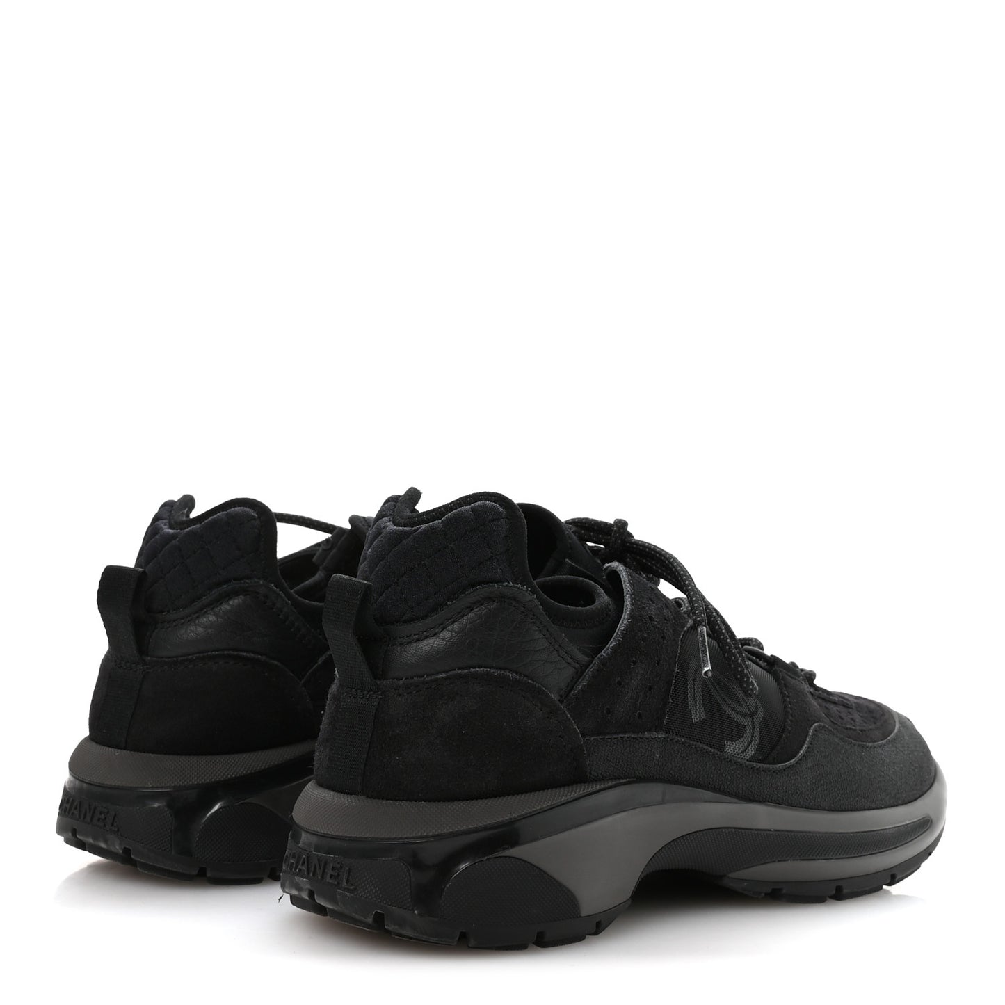 Suede Calfskin Mesh CC Sneakers 39 Black