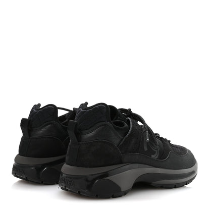 Chanel Suede Calfskin Mesh CC Sneakers 39 Black 5 of 7