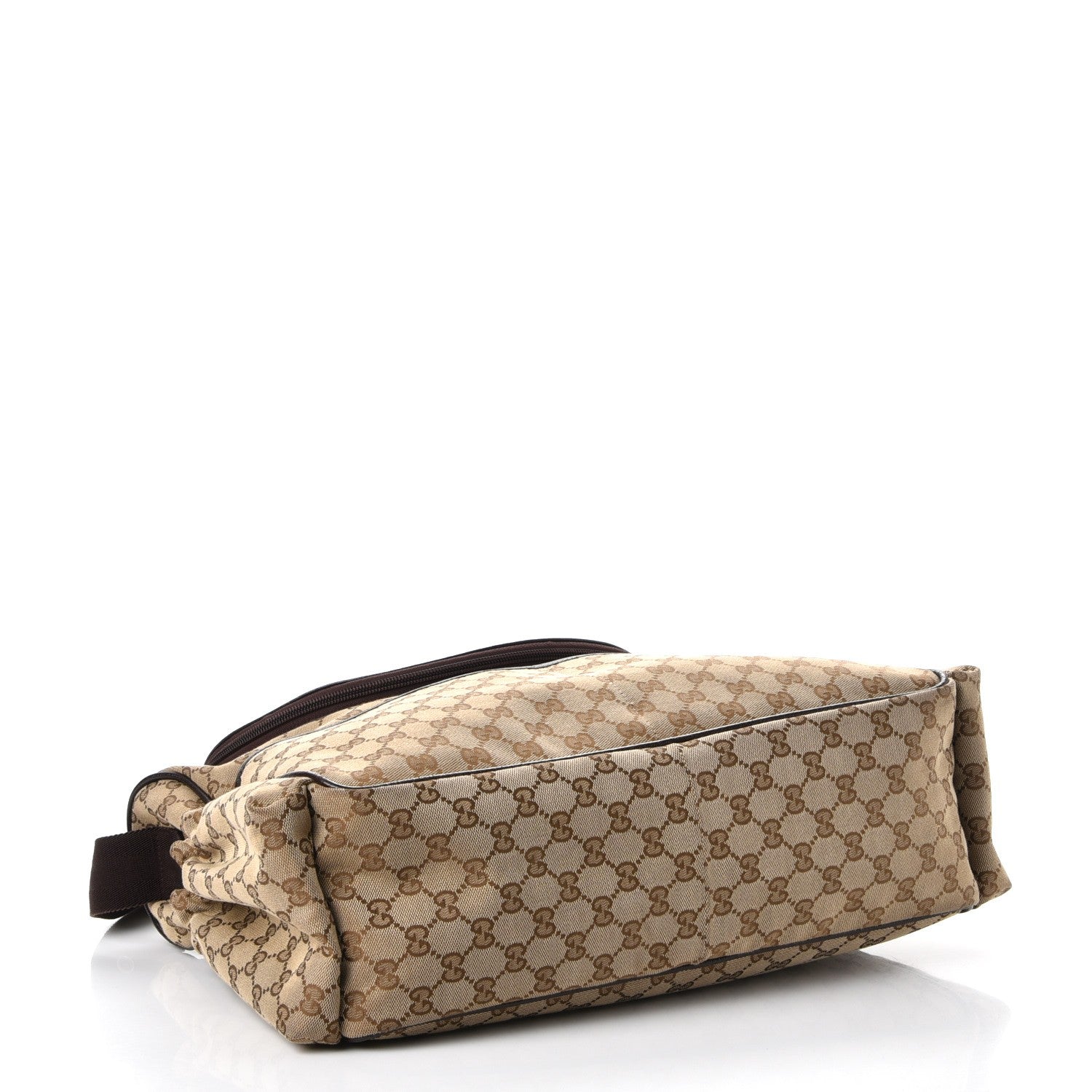 Gucci Monogram Natural Pigskin Large Diaper Bag Beige Ebony Cocoa Dark Chocolate 4 of 7