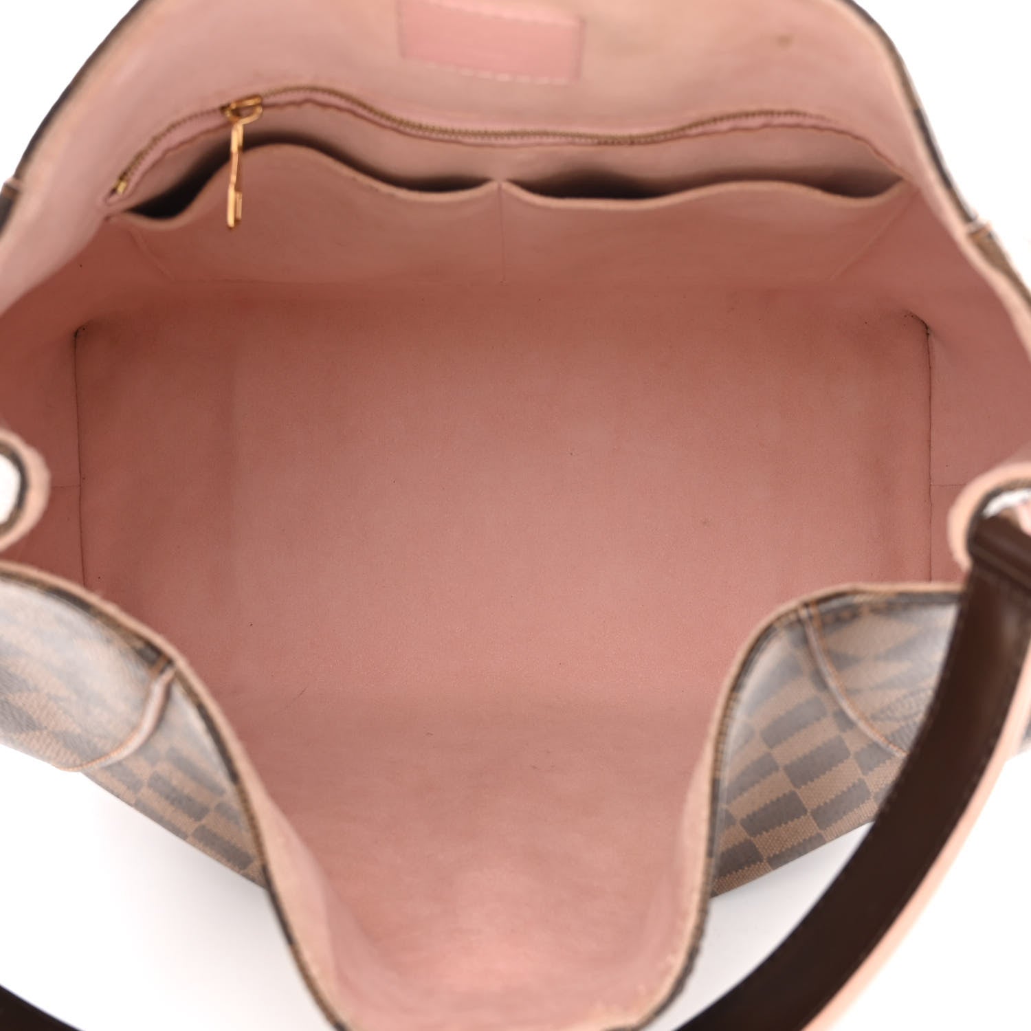 Louis Vuitton Damier Ebene Caissa Hobo Rose Ballerine 5 of 10
