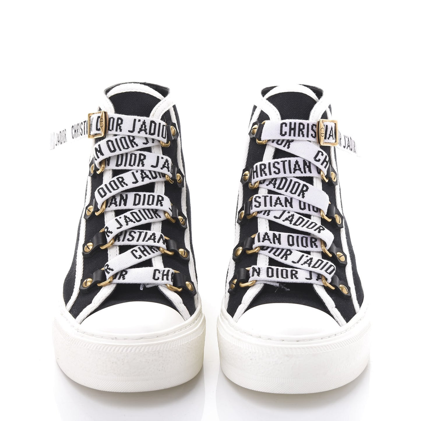 Technical Mesh Calfskin Womens Walk'N'Dior High Top Sneaker 36 Black