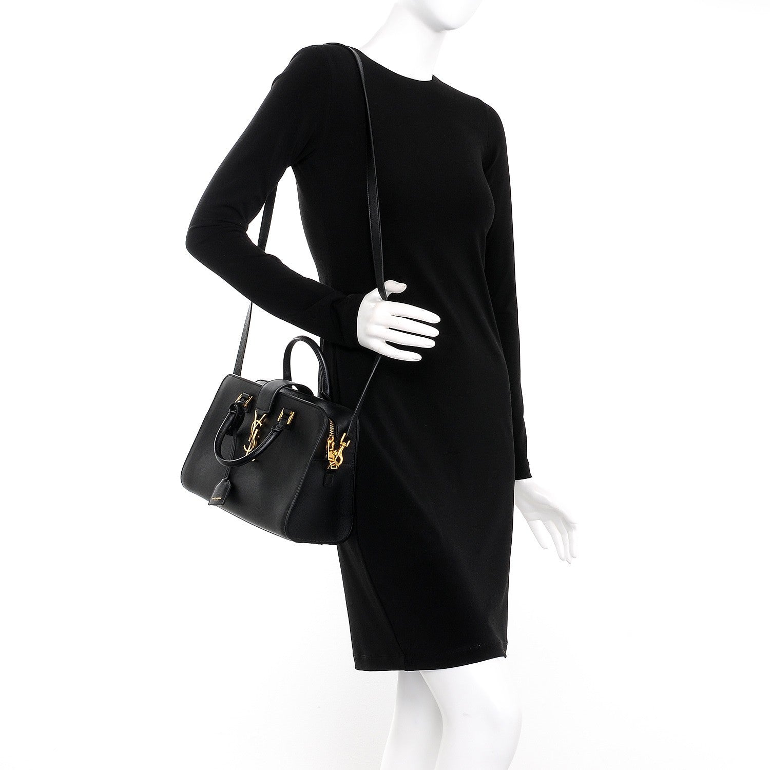 Saint Laurent Calfskin Monogram Baby Cabas Black 2 of 8