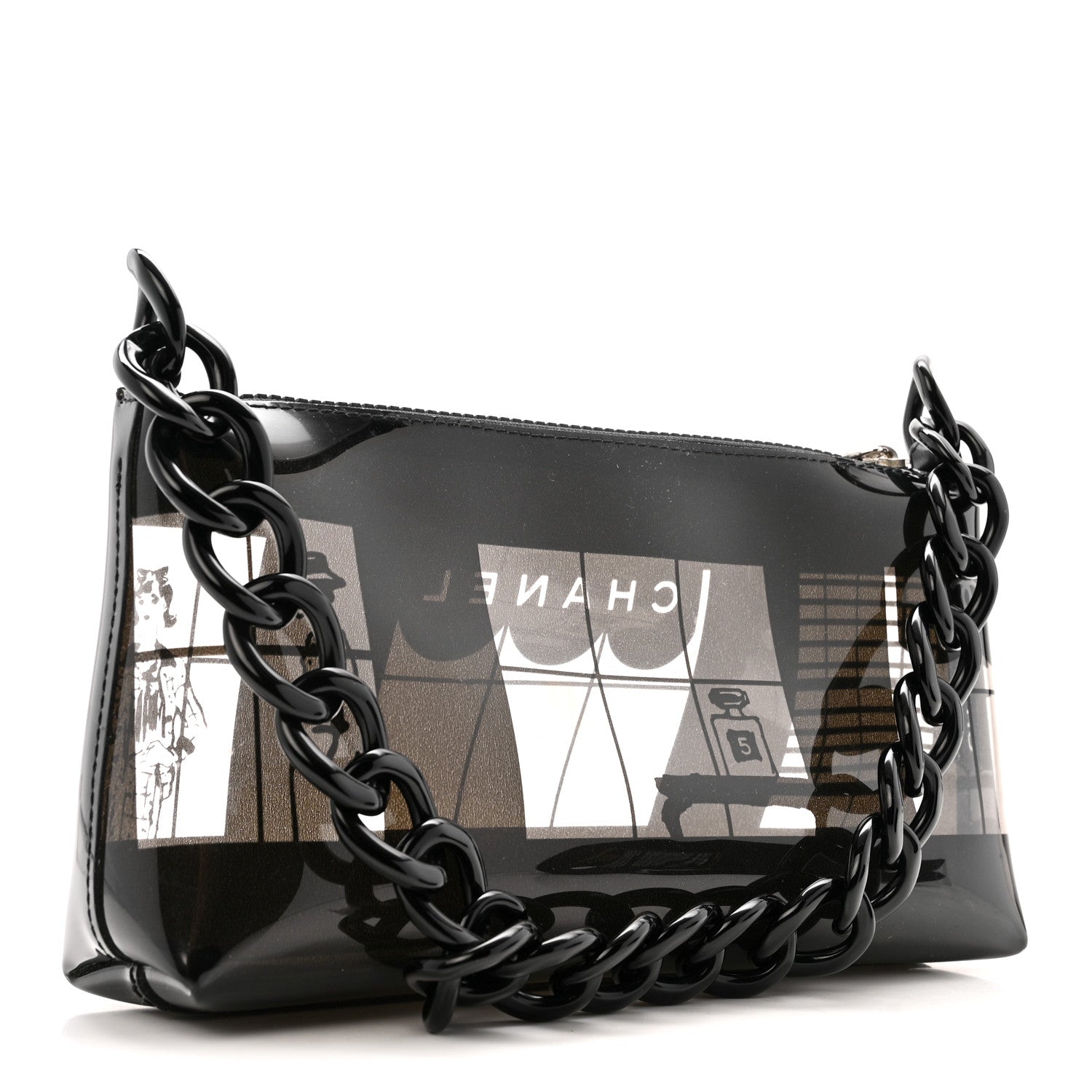 Chanel Vinyl Coco Window Pochette Black 3 of 14