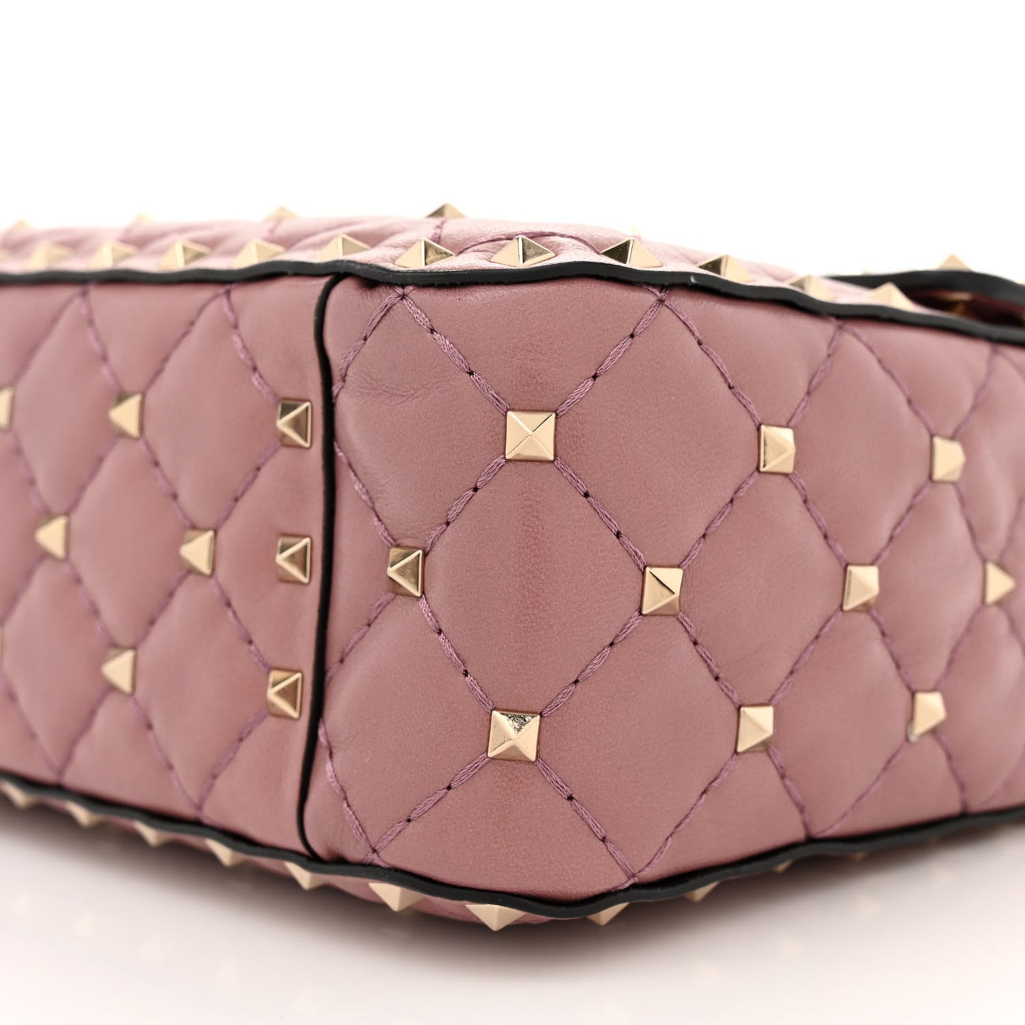 Lambskin Medium Rockstud Spike Shoulder Bag Antique Rose