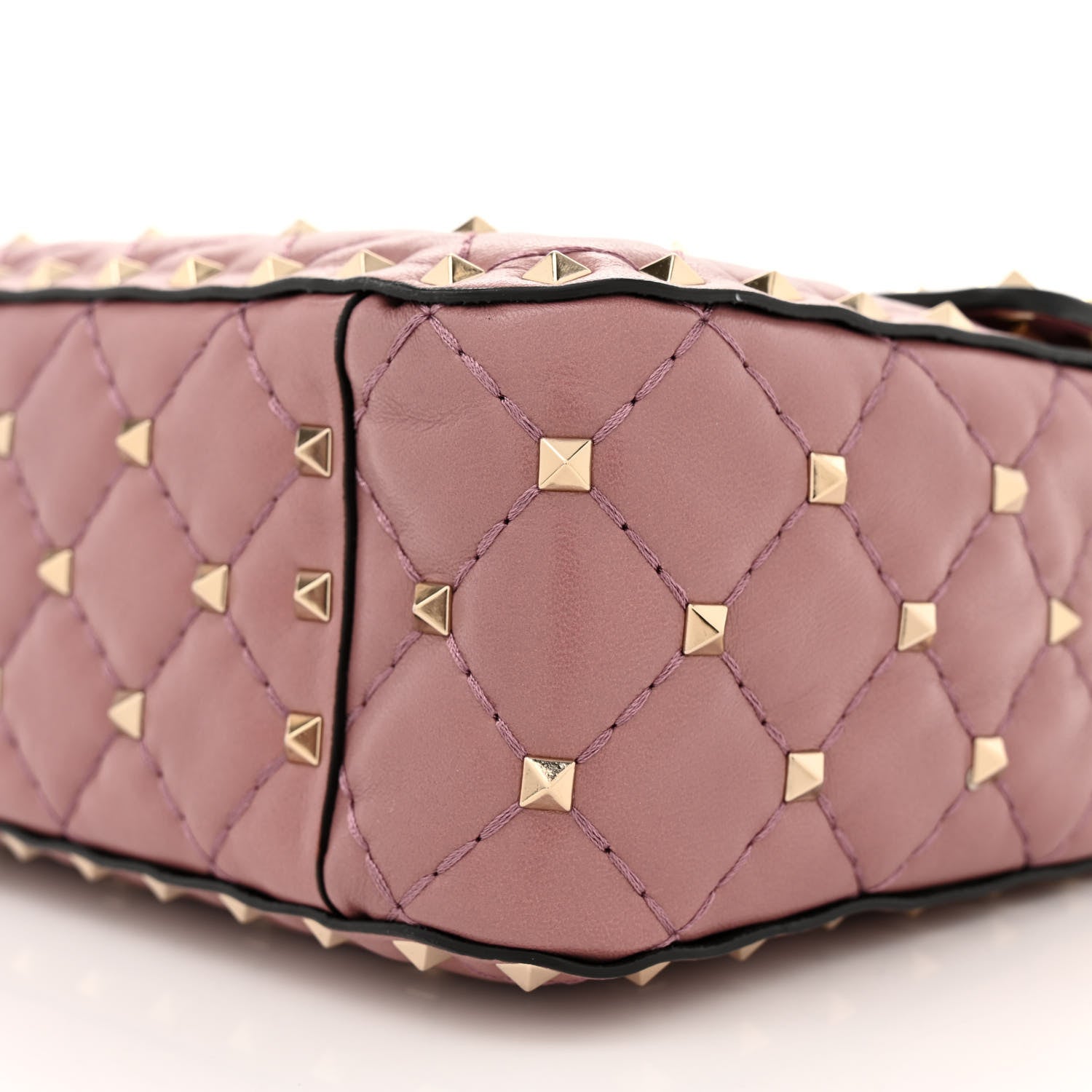 Valentino Garavani Lambskin Medium Rockstud Spike Shoulder Bag Antique Rose 9 of 11