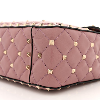 Valentino Garavani Lambskin Medium Rockstud Spike Shoulder Bag Antique Rose 9 of 11