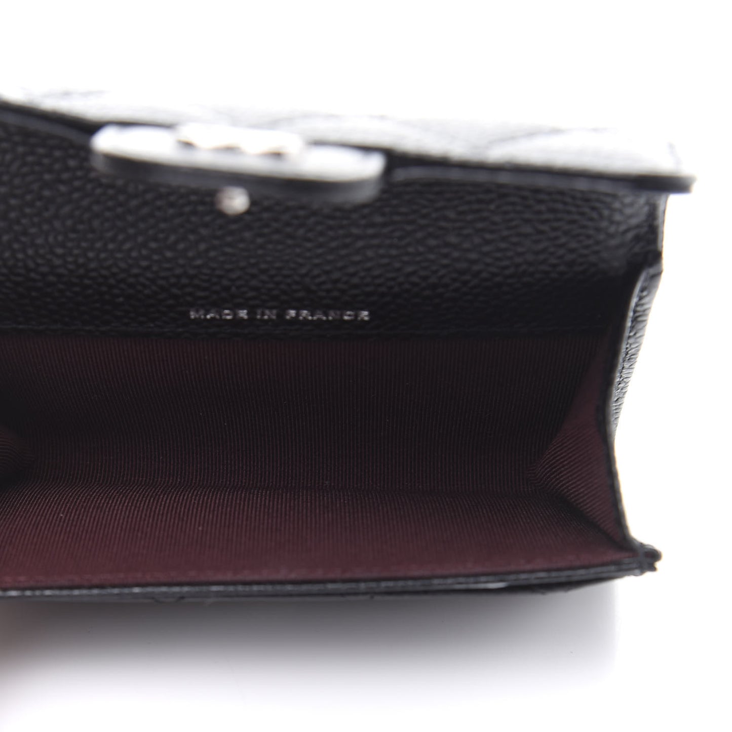 Caviar Quilted Flap Card Holder Black
