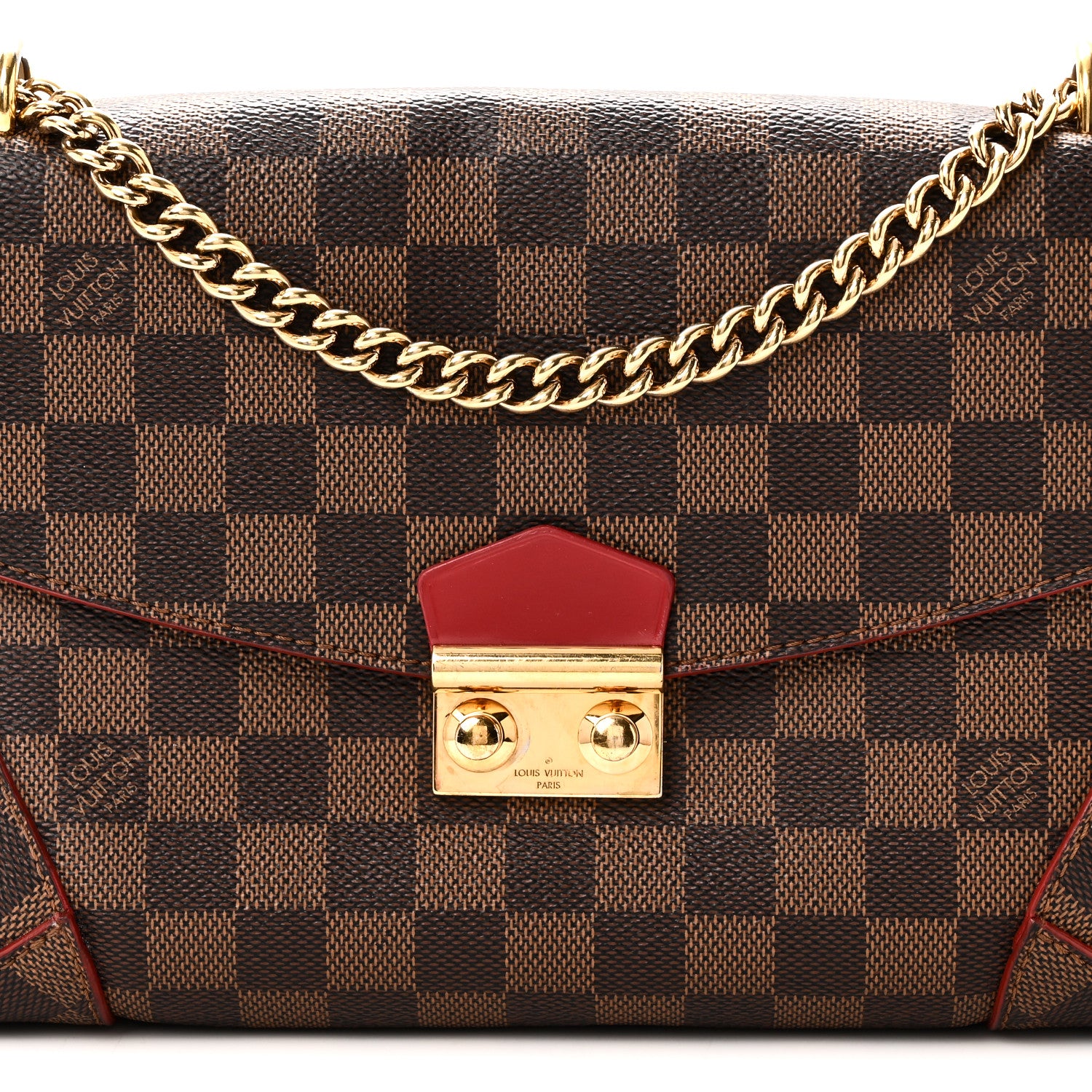 Louis Vuitton Damier Ebene Caissa Clutch Cherry 7 of 9