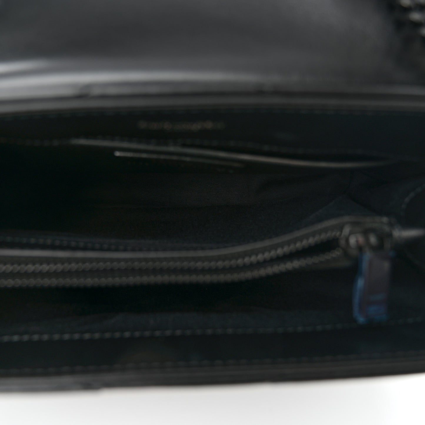 Calfskin Y Quilted Monogram Monochrome Small Loulou Chain Satchel Black