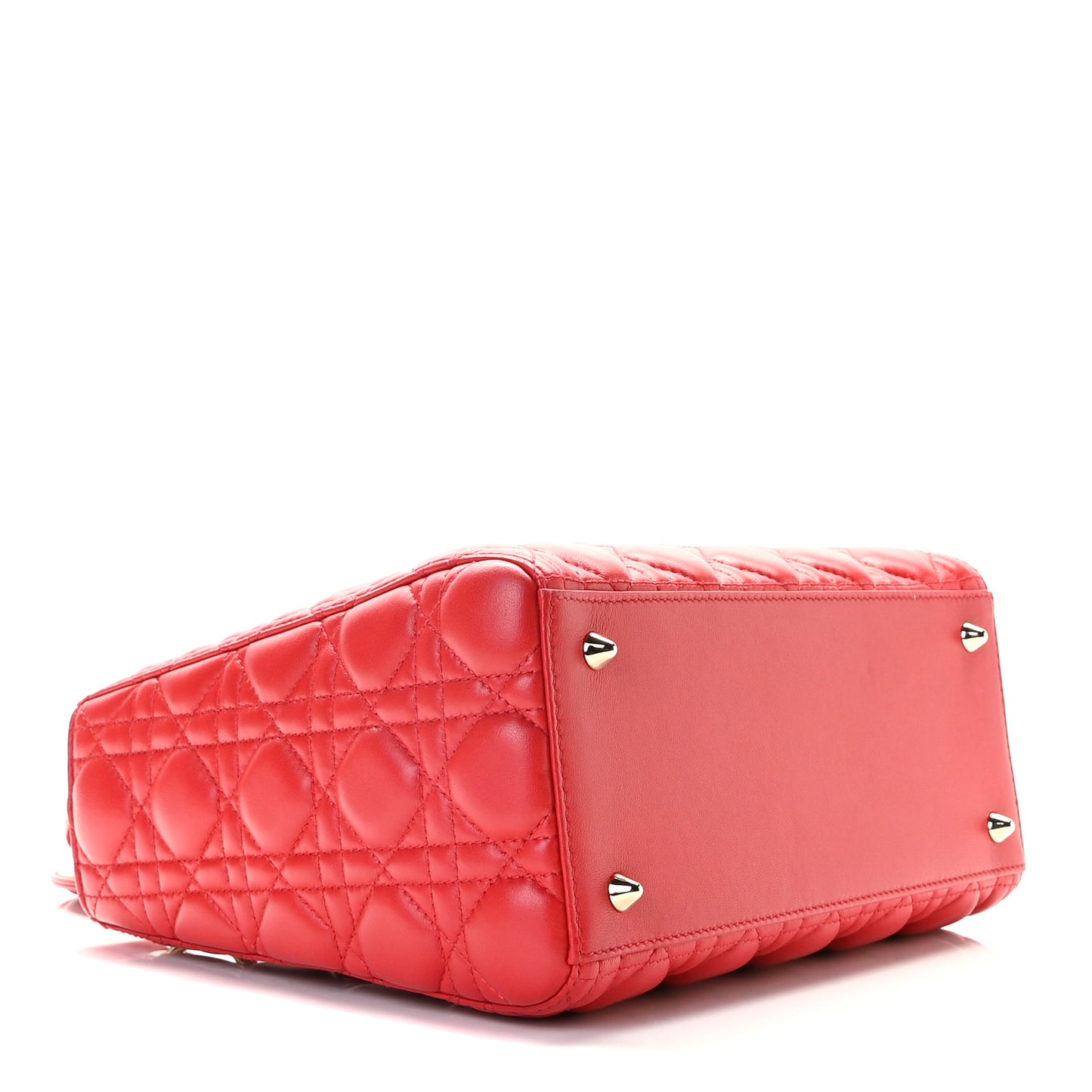 Lambskin Cannage Medium Lady Dior Red