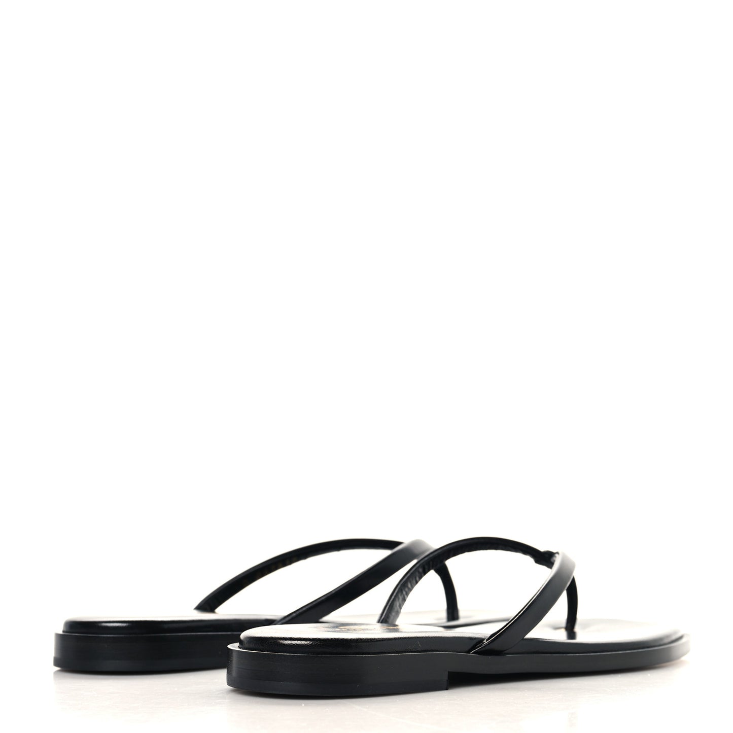 Goatskin Times Square Thong Sandals 37 Black