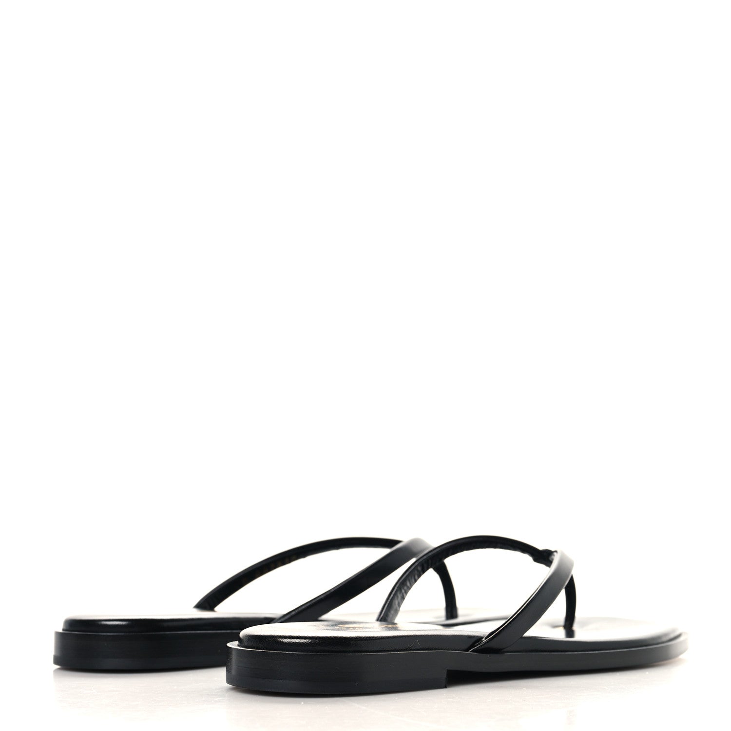 Chanel Goatskin Times Square Thong Sandals 37 Black 5 of 10