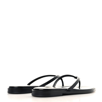 Chanel Goatskin Times Square Thong Sandals 37 Black 5 of 10
