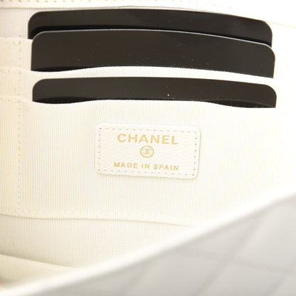 Chanel Caviar Quilted Square Flap Clutch White 6 of 8