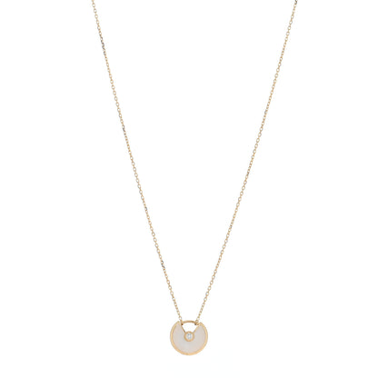 Cartier 18K Yellow Gold Diamond Mother of Pearl XS Amulette de Cartier Pendant Necklace 1 of 5