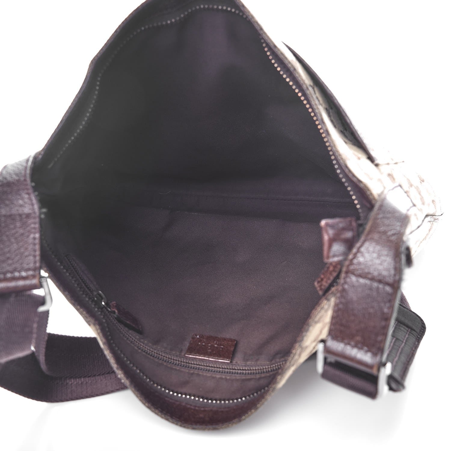 Gucci Monogram Large Flat Messenger Bag Dark Brown 5 of 9
