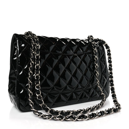 Chanel Patent Quilted Jumbo Double Flap Black 3 of 10