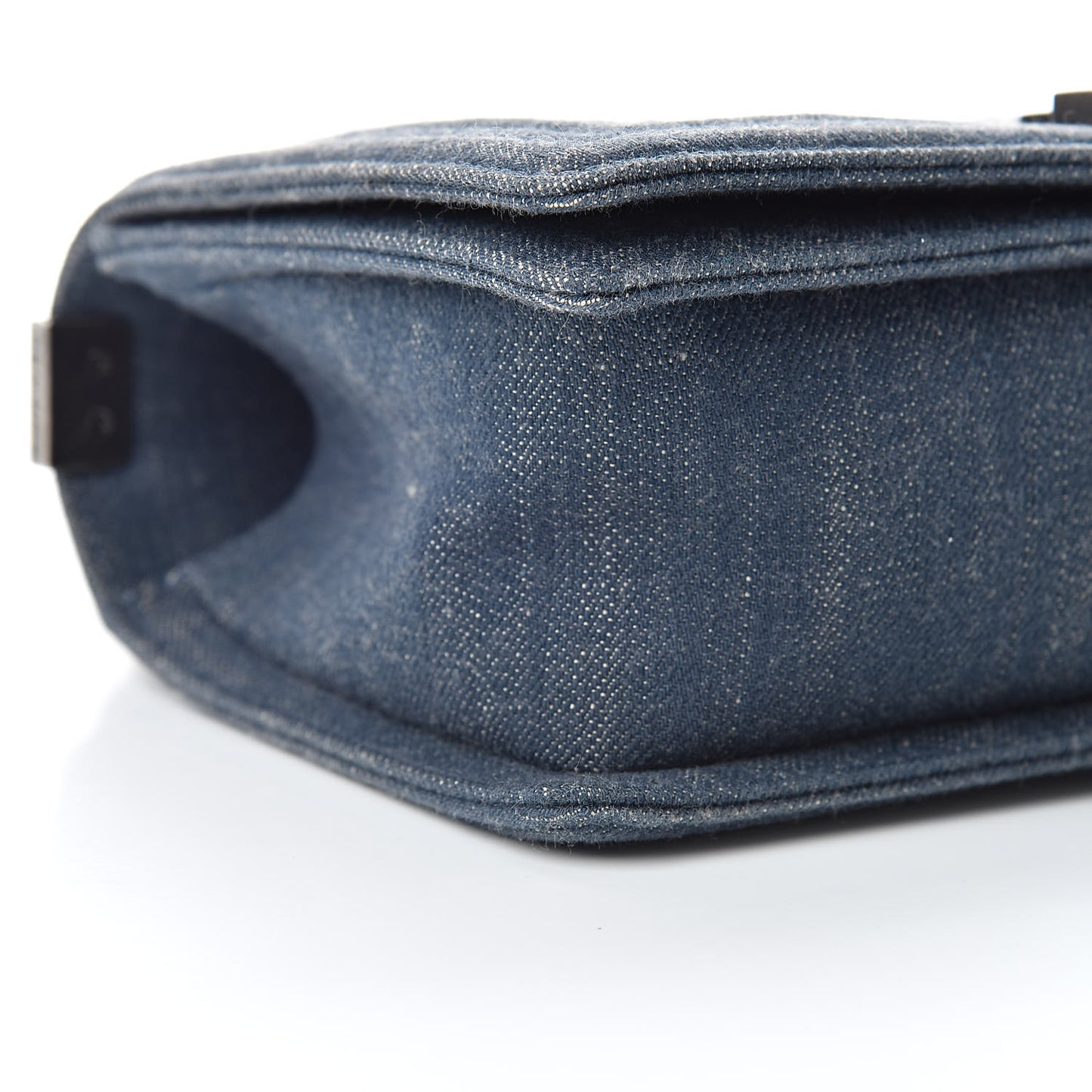 Denim Embossed Medium Boy Flap Blue
