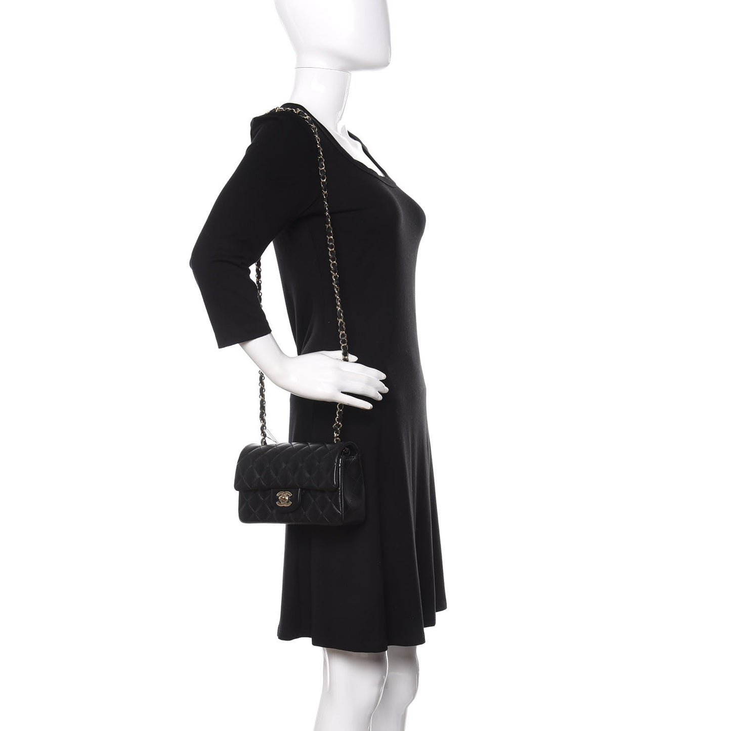 Lambskin Quilted Mini Rectangular Flap Black