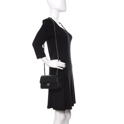Chanel Lambskin Quilted Mini Rectangular Flap Black 2 of 10