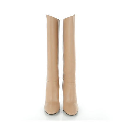 Valentino Garavani Calfskin Knee High 95mm Boots 41 Nude 3 of 10