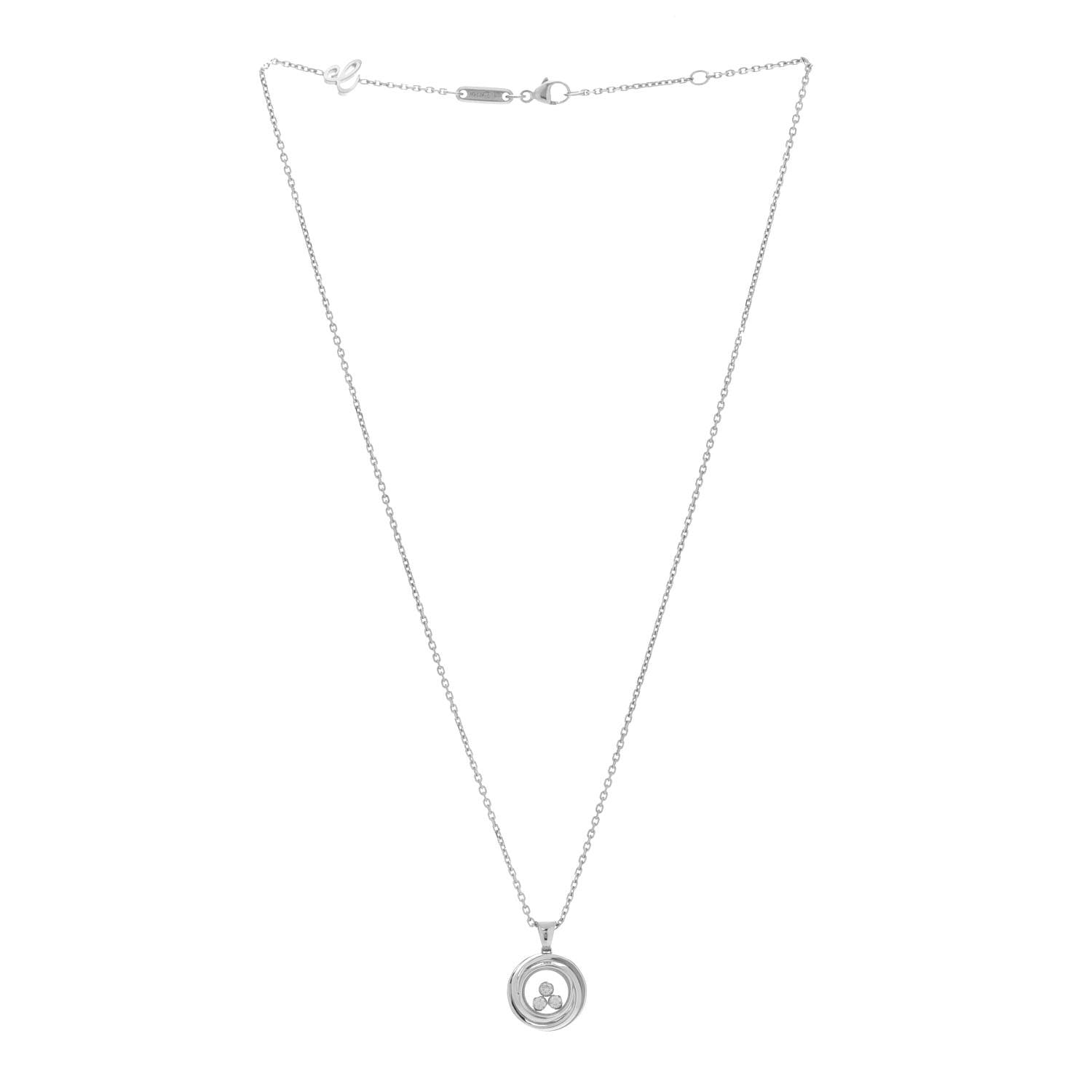 Chopard 18K White Gold Diamond Happy Emotions Pendant Necklace 3 of 7