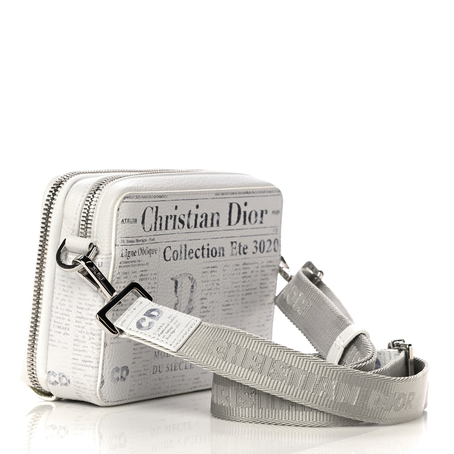 X DANIEL ARSHAM Grained Calfskin Newspaper Messenger White