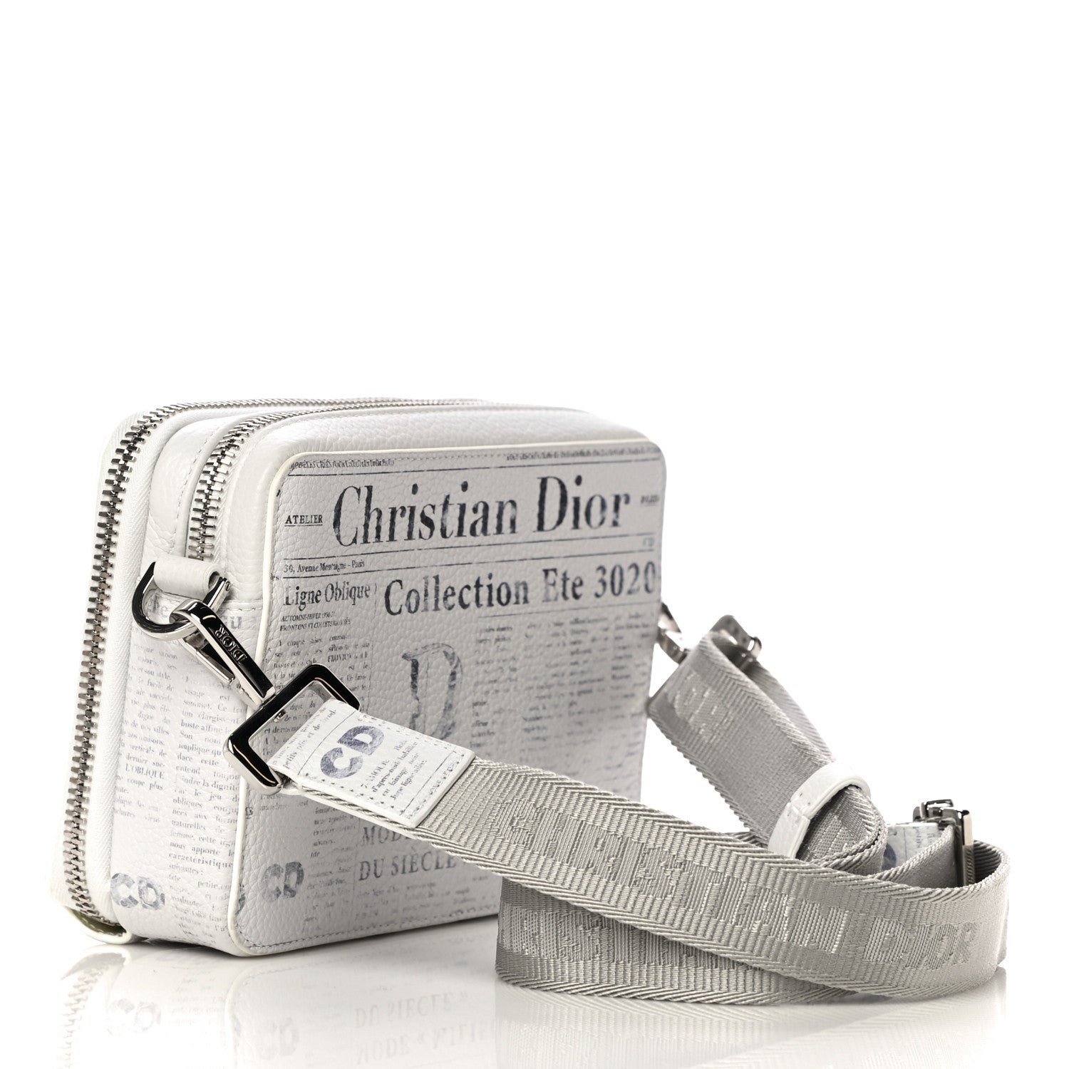 Christian Dior X DANIEL ARSHAM Grained Calfskin Newspaper Messenger White 3 of 10