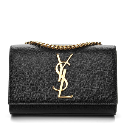 Saint Laurent Grain De Poudre Small Monogram Kate Satchel Black 1 of 7