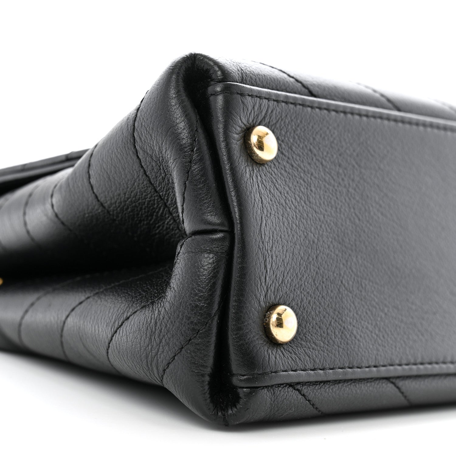 Chanel Grained Calfskin Small Chevron Chic Top Handle Flap Black 9 of 14