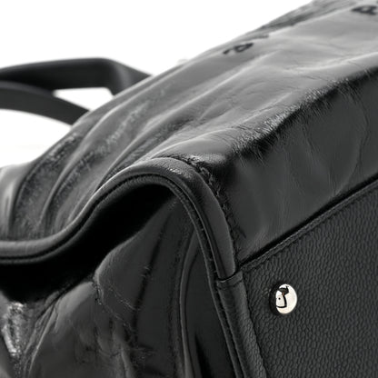 Chanel Glazed Calfskin Medium Deauville Tote Black 13 of 14