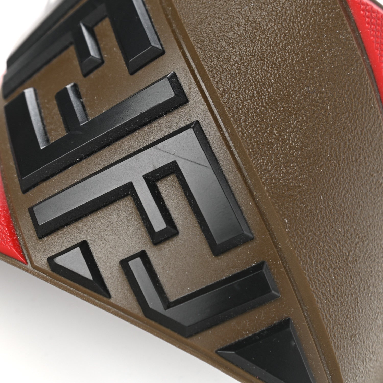 Fendi Rubber FF Fussbetts Mens Slide Sandals 11 Tobacco Multicolor 9 of 10