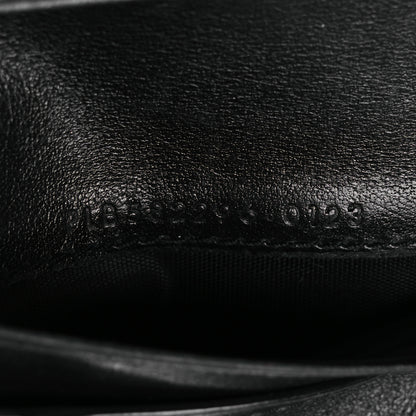 Saint Laurent Shiny Calfskin Crocodile Embossed Monogram Uptown Compact Wallet Black 7 of 10
