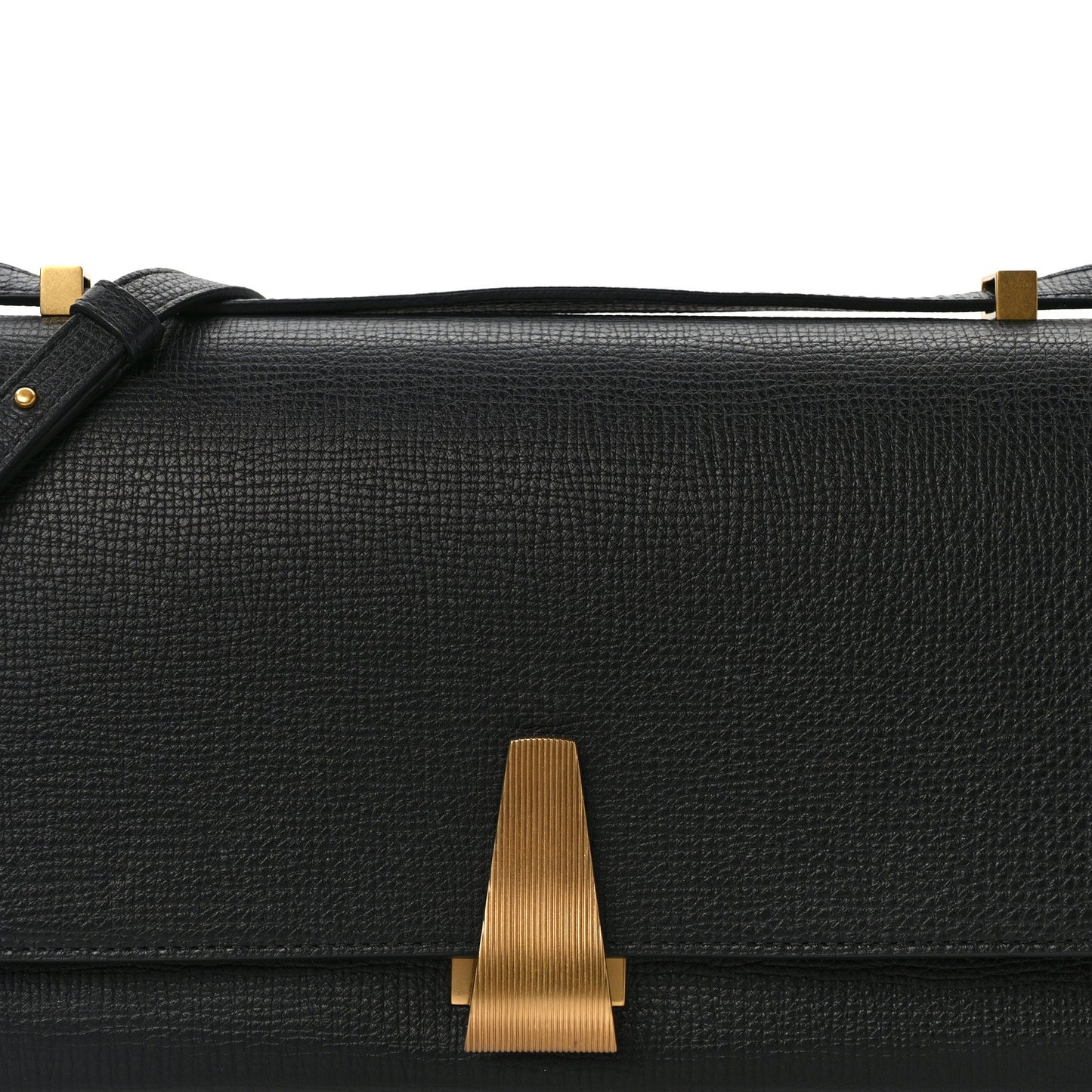 BOTTEGA VENETA Textured Calfskin Small BV Angle Shoulder Bag Black