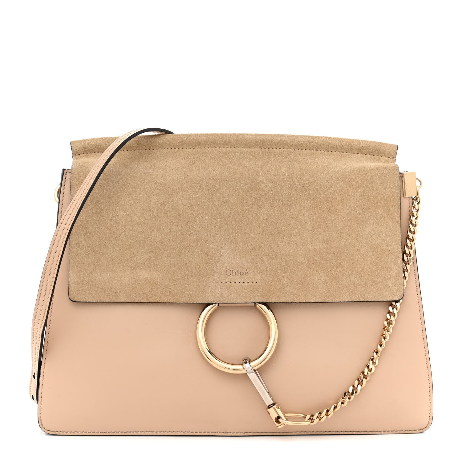 Chloe Calfskin Suede Medium Faye Shoulder Bag Blush Nude 1 of 16