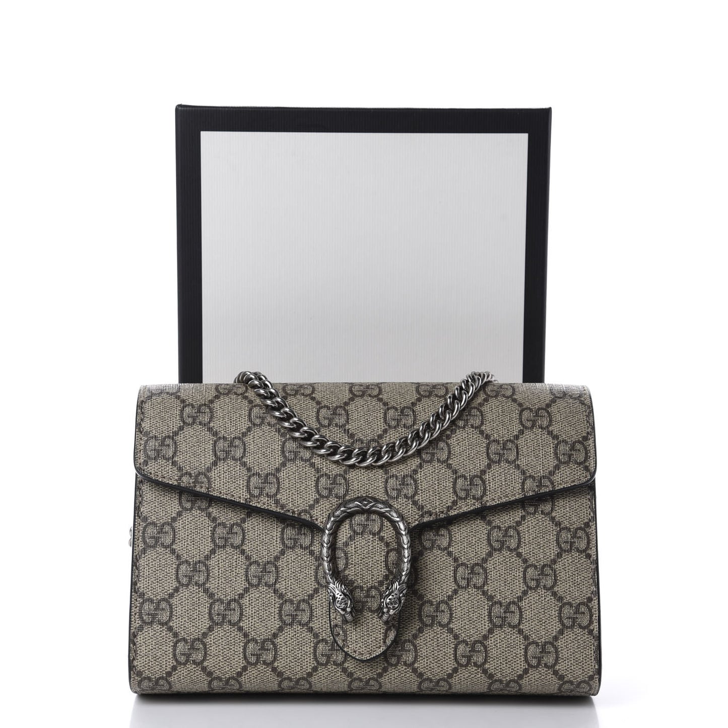 GG Supreme Monogram Mini Dionysus Chain Wallet Beige Black