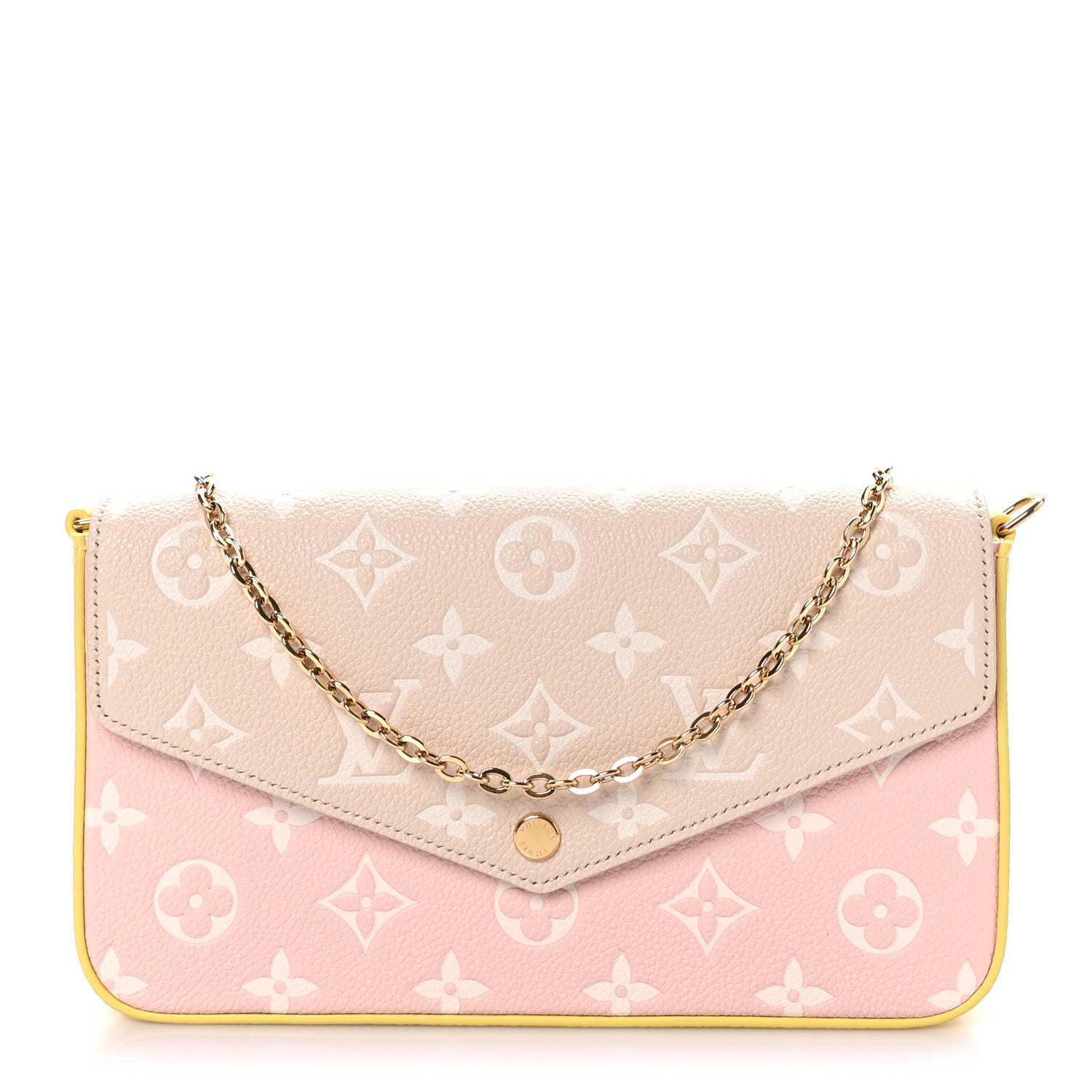Louis Vuitton Empreinte Spring in the City Felicie Pochette Chain Wallet Pink Beige Yellow 1 of 11